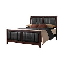 Carlton black entryway bench flip top lid storage vinyl padded back seat decor. Carlton Queen Upholstered Bed Cappuccino And Black Coaster