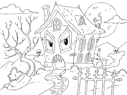Each one starts as one image, but transform into another, more sinister or macabre image before reverting to its original state. Haunted House Coloring Pages 60 Images Free Printable
