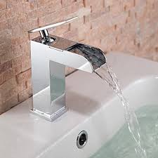 contemporary waterfall bathroom sink