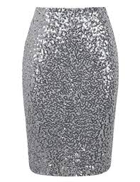Prettyguide Womens Sequin Skirt High Waist Sparkle Pencil Skirt Party Cocktail 3xl Silver