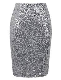 prettyguide womens sequin skirt high waist sparkle pencil skirt party cocktail 3xl silver