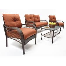 Linden 4 Piece Wicker Seating Set Outdoor Furniture Sets Furniture Home Decor