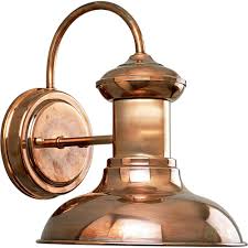 Progress Lighting Brookside Collection 1 Light Copper 9 75 In Outdoor Wall Lantern Sconce P5721 14 The Home Depot