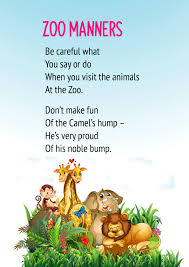 The rhythmic poems are short but contain a deep meaning, and hence help the child learn the language as well as understand the world. Zoo Manners Poem For Class 2 With Free Pdf And Poem Summary