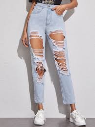 Light Wash Ripped Carrot Jeans Light Ripped Jeans Light Wash Ripped Jeans Womens Ripped Jeans