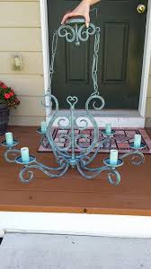 Wrought Iron Chandelier Painted With Annie Sloan Chalk Paint Wrought Iron Chandeliers Painted Furniture Chalk Paint