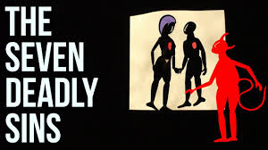 Surrounded by seven roundels with biblical scenes showing the seven deadly sins 'avarice' as ananias and sapphira. The Seven Deadly Sins Youtube