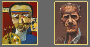 Sidney Nolan: (1) self portrait, 1943, Art Gallery of New South Wales; (2)  by Albert Tucker, 1977, private collection