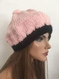 Hand Knits 2 Love Beanie Hat Slouch Cap Chemo Female Designer Etsy Love Hat Hand Knitting Pink Fashion