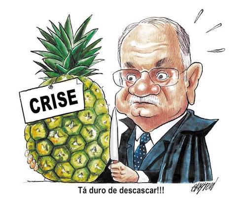 Fachin tenta estancar crise no STF e leva caso Moraes a plenário #charge #cartum #caricatura #editorialcartoon #politicalcartoon