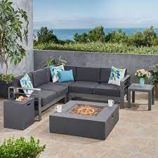 Read our reviews on gardener's path. 6pc Cape Coral Aluminum Patio Chat Set With Fire Pit Gray Christopher Knight Home Target