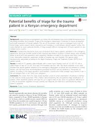 Pdf Potential Benefits Of Triage For The Trauma Patient In A Kenyan Emergency Department