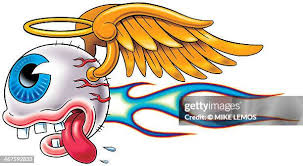 Flying Angel Eyeball High-Res Vector Graphic