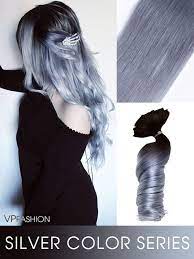 Silver Blue Ombre Colorful Clip In Extensions Cs052 Colored Hair Extensions Magenta Hair Ombre Hair