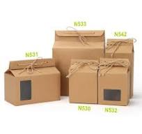 Kraft Paper Gift Boxes for Food, Nut, and Candy Storage, Foldable Cardboard  Packaging Boxes with Window, Brown (10 Pack)