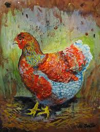 Primitive blue laced red wyandotte and buff orpington chicken portrait. Blue Laced Wyandotte Hen Painting By Mike Benton