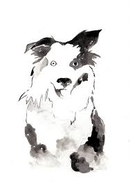 Abstract Black And White Watercolor Portrait Black And White Custom Dog Portrait Minimalist Dog Caricature Custom Pet Portrait Custom Painting Watercolor Dog Painting Abstract Art Custom Dog Portraits Custom Pet Portraits Dog Caricature