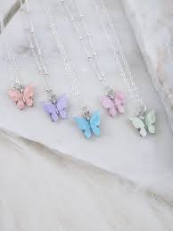 Butterfly Necklace 925 Sterling Silver Necklace Necklace For Woman Bridal Shower Gift Stacking Necklace Dainty Necklace Bridesmaid Gift Bridal Jewelry Diy Butterfly Necklace Stacked Necklaces