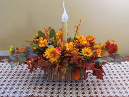 Fall Floral Arrangement With Candle Light By Allthingselse On Etsy 42 00 Fall Floral Arrangements Fall Design Flower Arrangements Center Pieces
