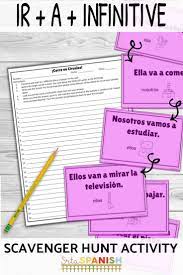 Ir A Infinitive Corre En Circulos Activity With Digital Options High School Spanish Spanish Students Spanish Lesson Plans