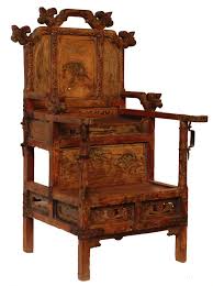 Chinese Antique Wooden Emperor S Chair Chair Grey Leather Dining Chair Cool Chairs