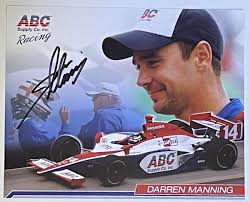 2008 Signed Darren Manning #14 ABC Supply Hero Card AJ Foyt Racing Honda  IndyCar
