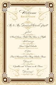 menu wedding menu for old hollywood theme great gatsby old hollywood collection for wedding receptions and bridal luncheons 10 menus menu