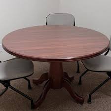 Antique conference table and chairs. Conference Table Round Wood Edge Cornhusker State Industries Nebraska