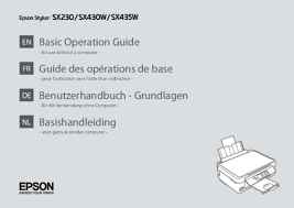 Conditions de connexion en wifi d'une imprimante epson. Notice Epson Stylus Sx435w Imprimante Trouver Une Solution A Un Probleme Epson Stylus Sx435w Mode D Emploi Epson Stylus Sx435w Francais