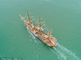 Get the latest live position for the amerigo vespucci. The Most Beautiful Ship In The World 164ft Tall Three Decked Rigger Sets Sail From Portsmouth Daily Mail Online