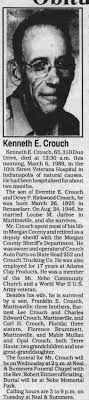 Obituary for Kenneth E. Crouch, 1925-1989 (Aged 63)