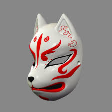 Japanese Fox Mask Demon Kitsune Cosplay Stl File Japanese Fox Mask Japanese Demon Mask Japanese Fox