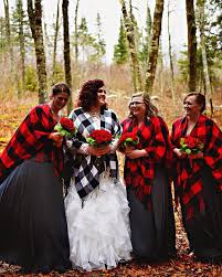 Bridesmaids Winter Wedding Wedding Inspiration Winter Wedding Theme Buffalo Check Red Wedding Theme Wedding Dresses Vintage Princess Vintage Wedding Suits