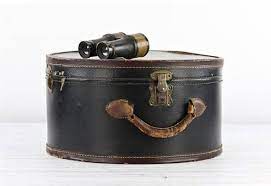 Round Leather Suitcase Vintage Round Suitcase Hat Box Suitcase Black Round Suitcase Hat Suitcase Train Case Old Round Suitcase Luggage Leather Suitcase Round Leather Vintage Suitcases