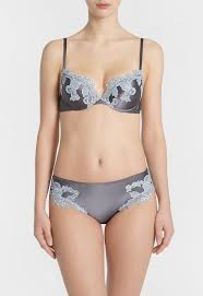 Maison Gray Silk Push Up Bra With Lurex Frastaglio La Perla In 2020 Push Up Bra Bra Satin Bra