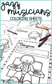 Jazz Musicians Coloring Sheets Black History Lesson Black History Month Classroom Ideas Black History Month Lessons