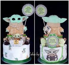 Baby Yoda Diaper Cake In 2021 Star Wars Baby Shower Diaper Cake Twin Boys Baby Shower