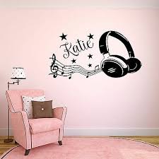 Chalkboard wall bedroom professional photo lab man room boys room decor my images photo wall art photographic prints gloves baseball. Home Decor Any Name Boys Girls Wall Art Sticker Bedroom Personalised Music Headphones Wall Decals Stickers