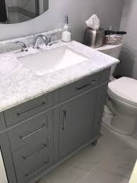 Bathroom vanity and sink sayselfie co. Home Decorators Collection Sonoma 36 In W X 22 In D Bath Vanity In Pebble Grey With Carrara Marble Top With White Sinks 8105100240 The Home Depot Home Depot Bathroom Vanity