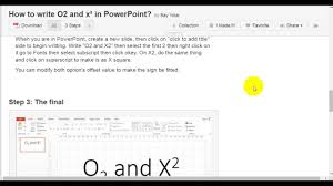 We did not find results for: How To Write O2 And X In Powerpoint 4 Steps Instructables