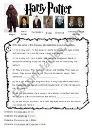 All of the main harry potter characters in alphabetical order. Physical Description Harry Potter Characters Esl Worksheet By Steph30