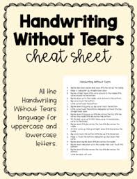 Handwriting Without Tears Letter Formation Language