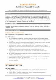 Check our related resumes templates examples for consumer credit counselor. Patient Financial Counselor Resume Samples Qwikresume