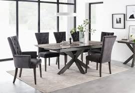 W x d x h seconique oxford extending oak dining set + 4 mink suede dining chairs. Valerius Ceramic Marble Effect Extending Dining Table 6 Chairs George Street Furnishers