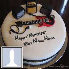 Happy Birthday Cake With Name Edit For Boys Write Name On Music Birthday Cake For Boys This Is The Best Idea To Wish Anyone Online Make Everyone S B Music Birthday Cakes Cake Name Friends Birthday Cake
