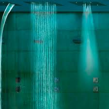 Recessed ceiling shower head rectangular rain te704. Recessed Ceiling Shower Head H38909 Bossini Rectangular Waterfall With Chromotherapy