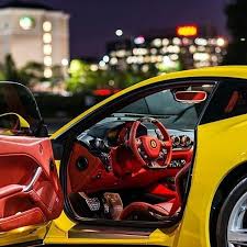 Ferrari Yellow With Red And Black Interior Luxury Life Ferrari Dream Cars