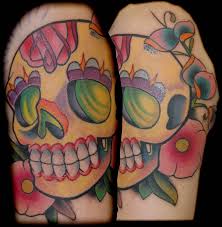 This listing is for one high quality temporary tattoo of a vintage floral arrangement that will last for days. Yellow Sugar Skull Tattoo By Exilink On Deviantart