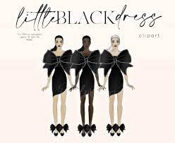 Fashion Illustration Clip Art Girls Clipart Little Black Etsy Dress Illustration Fashion Illustration Girl Clipart