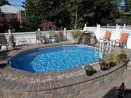 How much does it cost to install a pool? Semi Inground Pools Backyard Pool Cost Small Inground Pool Swimming Pools Inground
